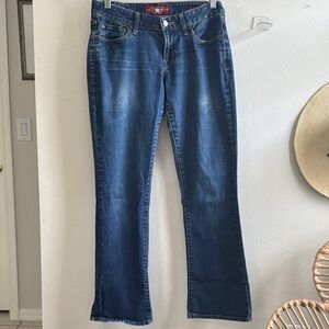 Lucky Brand Blue Jeans Lola Boot Ankle  Size 4 / 27